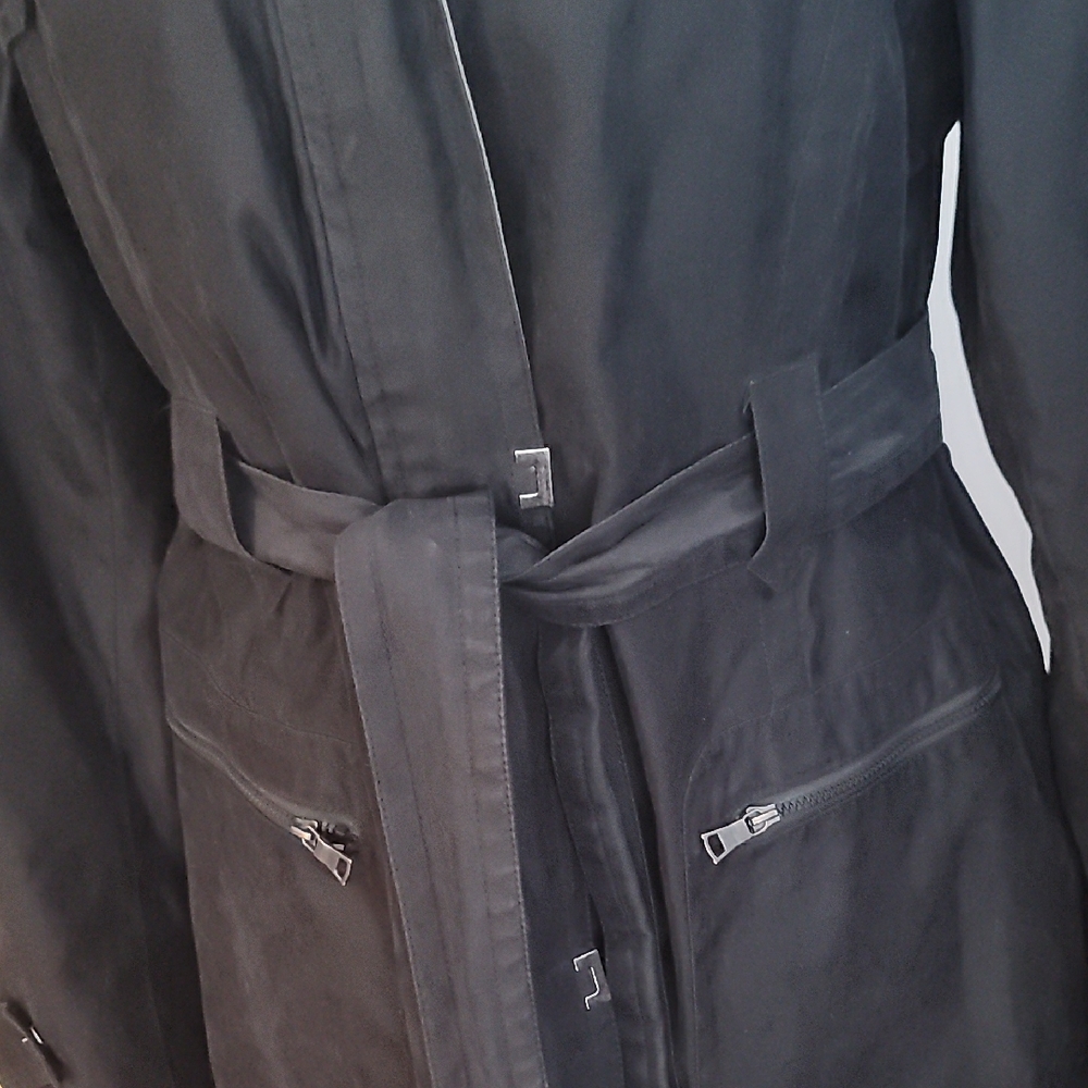 Jones New York Black Trench Coat with Belt - Picture 4 of 14
